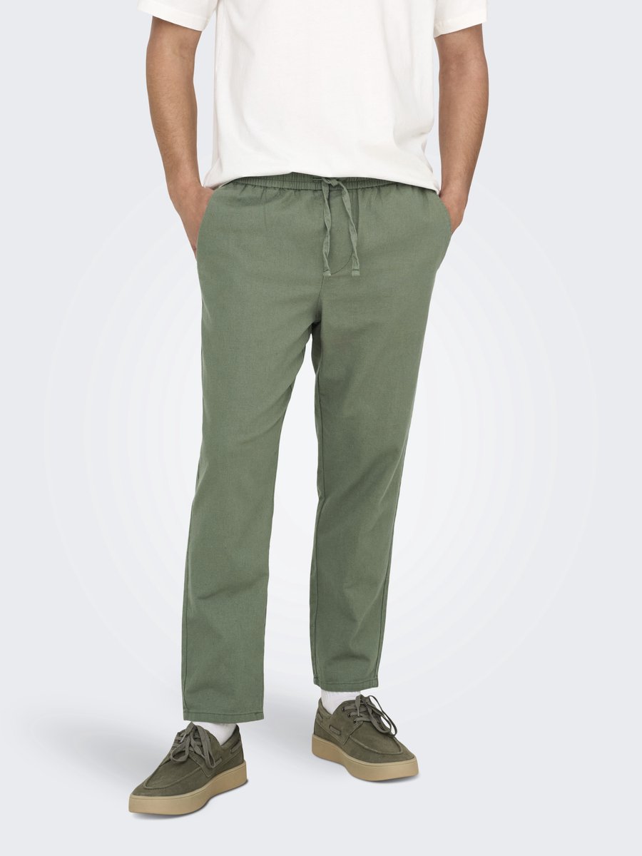 ONLY & SONS Joggingbroek ONSLINUS Tapered fit Linnen Joggingbroek