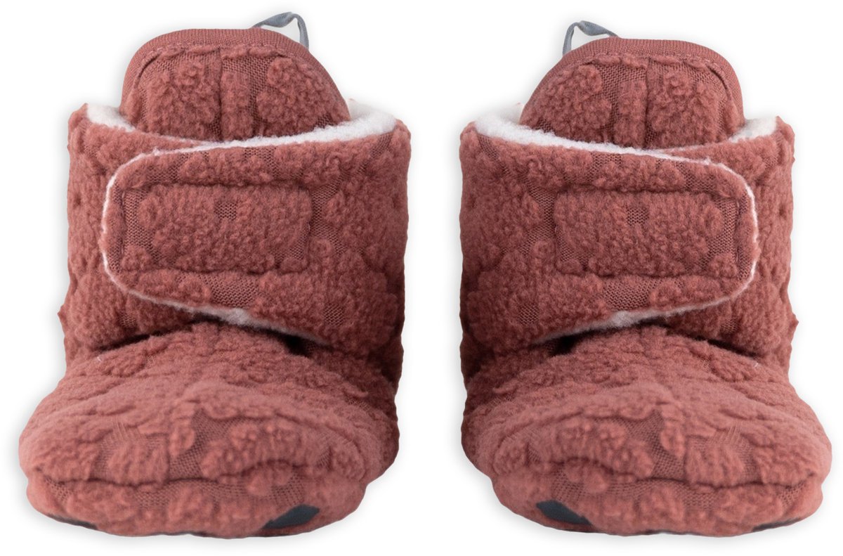 Lodger - Babyslofjes - Fleece - Gaan niet uit - 3-6 maanden - Rood