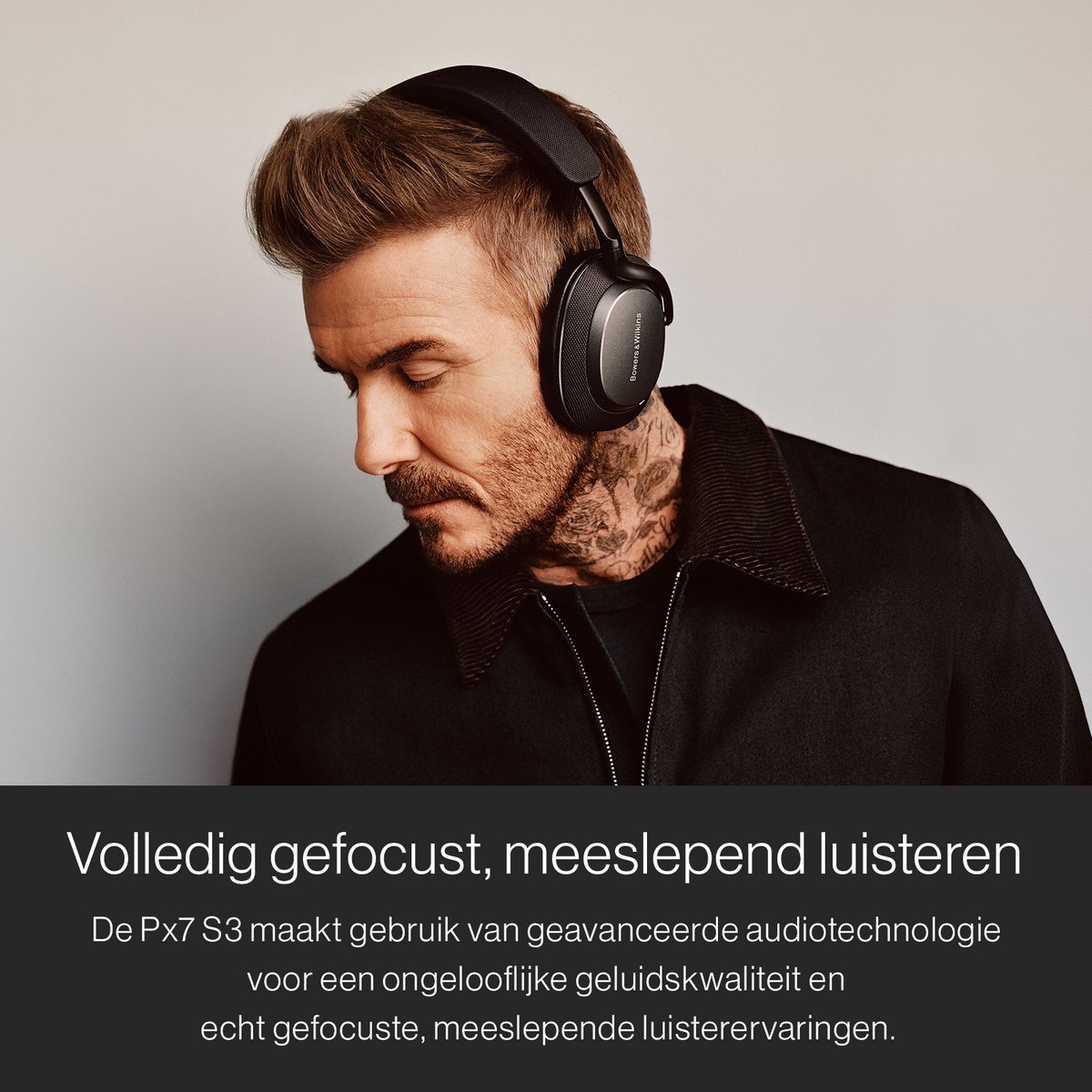 Afbeelding 3 van Bowers & Wilkins Px7 S3 Draadloze Over-Ear Hoofdtelefoon, Geavanceerde Noise Cancelling, 30 Uur Afspelen, 8 Microfoons, Snelladen, aptX Lossless - Antraciet Zwart