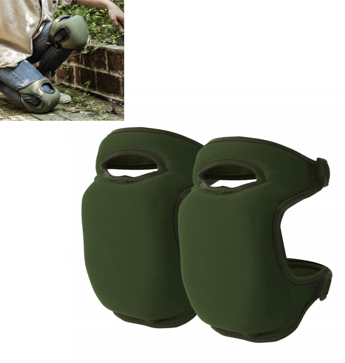 kniebeschermers voor tuinieren - ultradikke kniebeschermers - verstelbare kniebeschermers - zachte comfortabele traagschuim - antislip - voor buiten en tuin（groen）