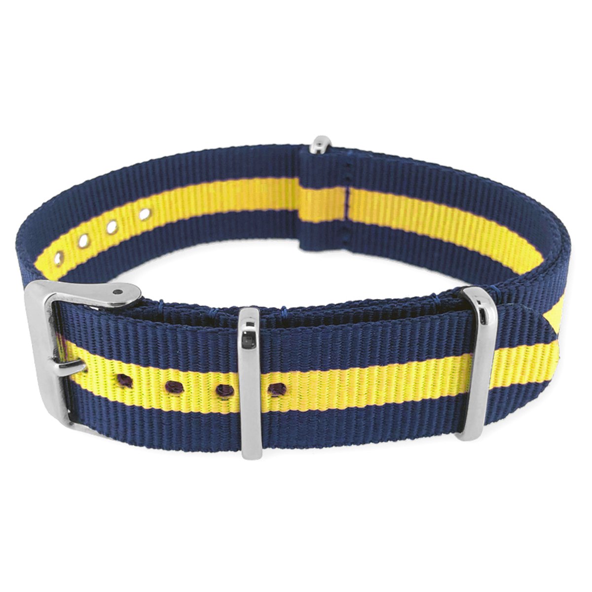 NATO Horlogeband G10 Military Nylon Strap - Original NATOS.com® - Regimental Blauw Geel 20mm