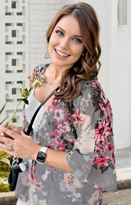 Geweo Femmes Été Longue Paréo Plage Tunique Poncho Plage Robe De Plage Bikini Couvrir Boho Kimono Cardigan Vêtements De Plage Robe De Plage Légère Robe D'été - Taille Unique - Grijs