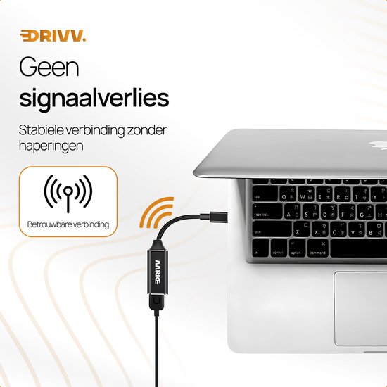 DRIVV. USB-C naar HDMI adapter met een betrouwbare verbinding, zonder signaalverlies naar laptop.