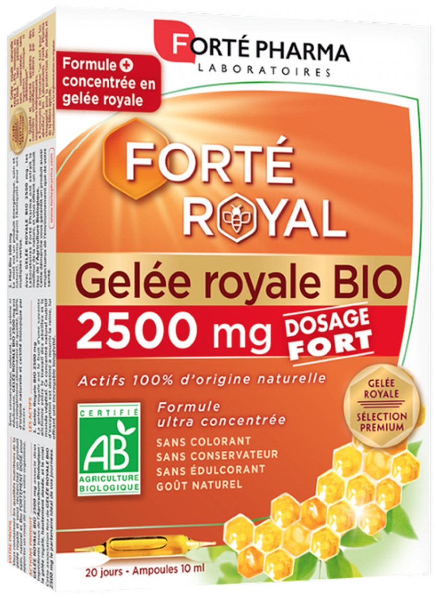 Forté Pharma Forté Royal Royal Jelly 2500 mg Organic 20 Ampullen van 10 ml