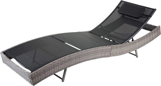 SoBuy OGS28-HB Comfortabele Ligstoel Swingstoel Schommelligstoel Zonnebed Tuin Terras Turkoois