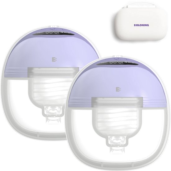 Tire-lait électrique sans fil Boloning® – Intelligent et mains libres – Silencieux et portable – Double tire-lait – Sans BPA – Violet