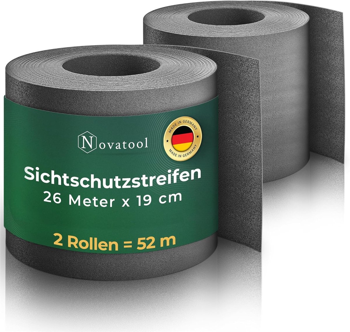 Novatool Premium PP 52m rollen Duurzame privacy strips voor dubbelstaafmat hekwerk antraciet voor 20 rijen staafmat hekwerk privacy strips extra stabiel UV-bestendig privacy scherm tuin