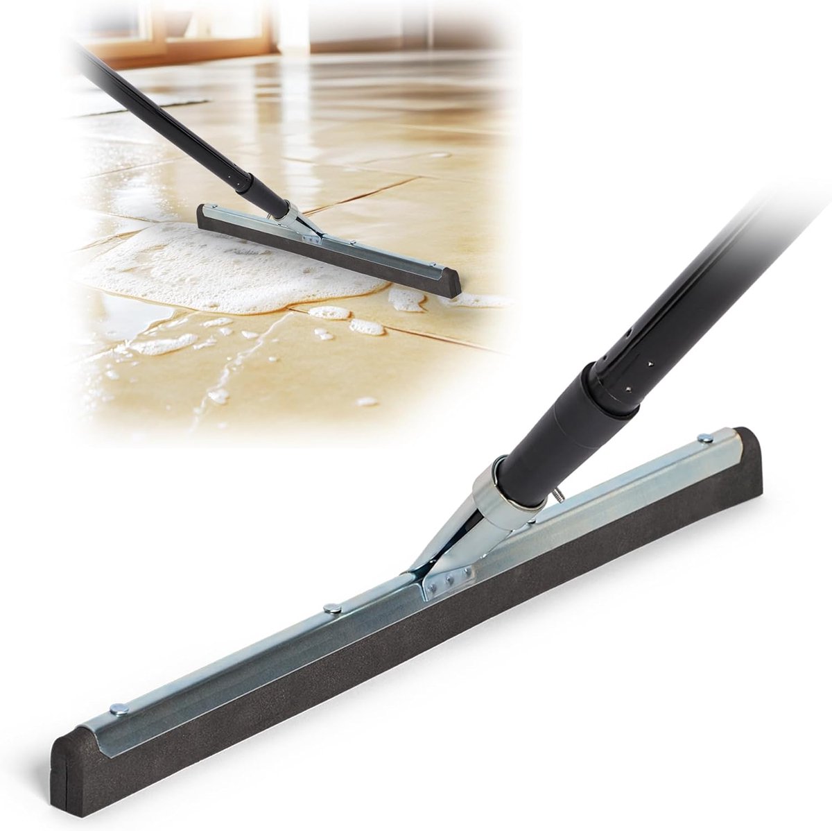 Novaliv watertrekker vloertrekker 45cm met steel 137 cm douchetrekker douchevloertrekker r