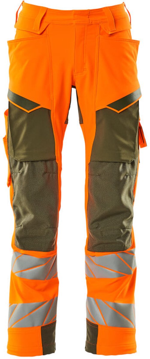 Mascot Accelerate Safe Broek met kniezakken 19079-511 - hi-vis oranje/mosgroen - C49 - 76
