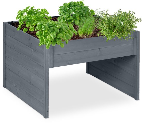 Houten robotmaaier garage met plantenbak 52x79x74 cm, afdak voor grasmaaier, bescherming tegen regen en zon