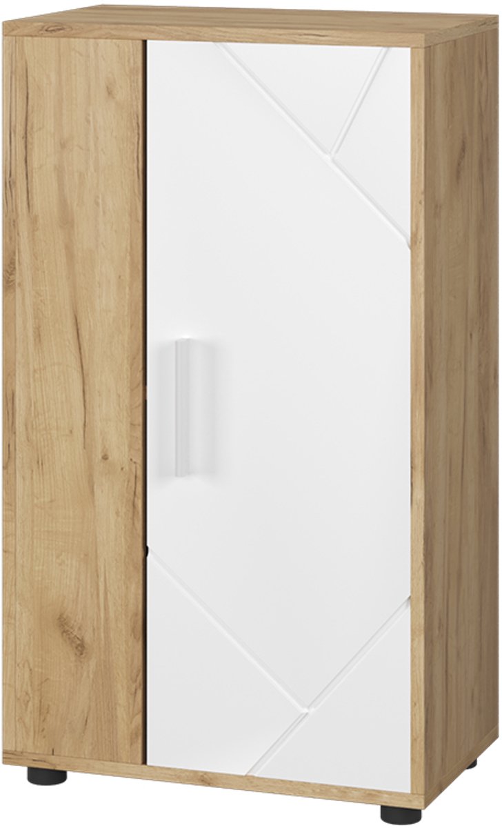 Vicco Berno Ladekast – 50.1 x 87.3 cm met 2 compartimenten Eik goud/wit Goudkleurig Eiken/Wit