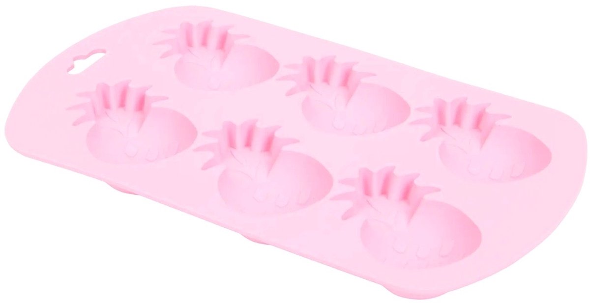 Ijsblokjesvorm - Ananas - 6 vormen - Ijsvormpjes - silicone - Roze