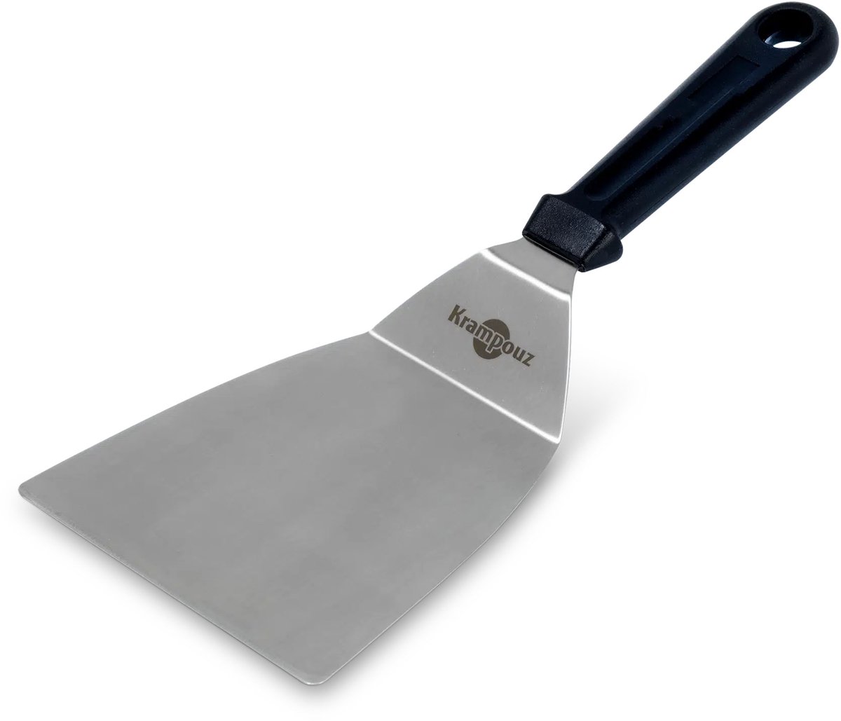 KRAMPOUZ Complete Reinigingsset voor Roestvrijstalen Plancha - 1 Roestvrijstalen Spatel en 2 Roestvrijstalen Ballen - Plancha Snel en Moeiteloos Reinigen - Ref AKN1