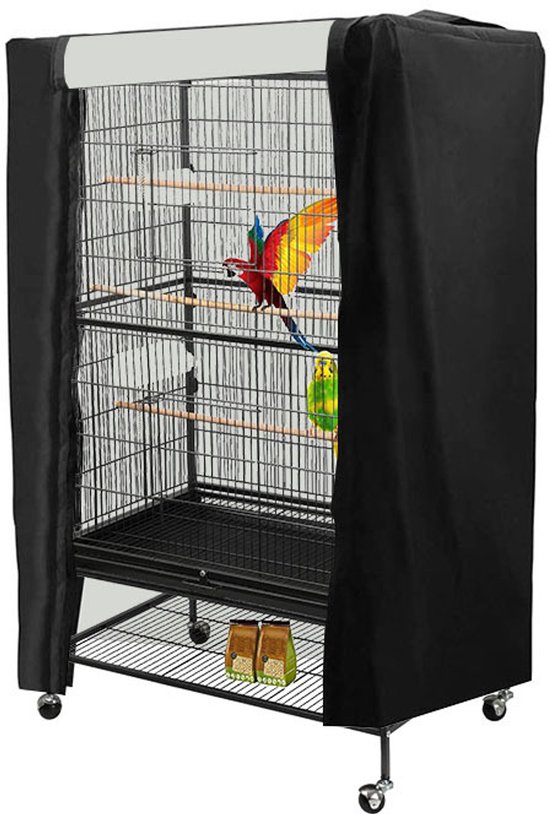 Afdekking voor papegaai kooi - Vogelkooihoes en Stofdichte Hoezen - 210D - 80*54*120cm - Universele - Verduistering - Waterdicht - Zwart