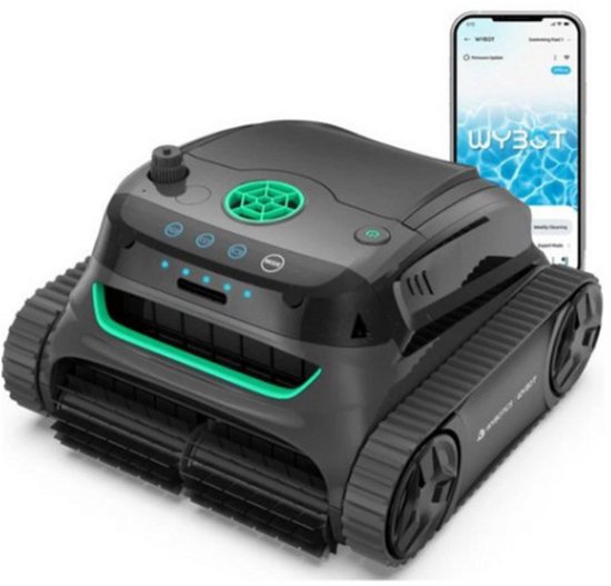 WYBOT Zwembadrobot 150W Krachtig Voor Het Reinigen Van Grote Bladeren En Stenen Zwembadstofzuiger Met Dubbele Motor 3 Timerfuncties Vloerreinigingsborstel Perfect Zwembaden 750740041