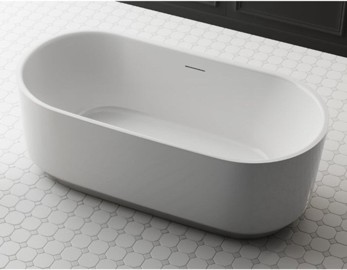 FugaFlow Eccelente Anta vrijstaand bad - 170x80x58cm - met afvoer - acryl - mat wit