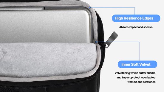 Housse pour ordinateur portable Coverzs 17 pouces et 19 pouces (noir) - Sac pour ordinateur portable pour femme/homme adapté aux ordinateurs portables de 17 pouces et 19 pouces - Housse pour MacBook avec fermeture éclair - Housse hydrofuge