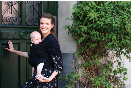 Babylonia Tricot Slen Organic Draagdoek Baby - 500 cm - Black van Babylonia — afbeelding 3