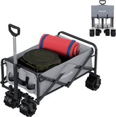 LifeGoods Bolderkar - Opvouwbaar - 80KG Draagkracht - 94L - Wasbaar - Stevige Wielen - Grijs