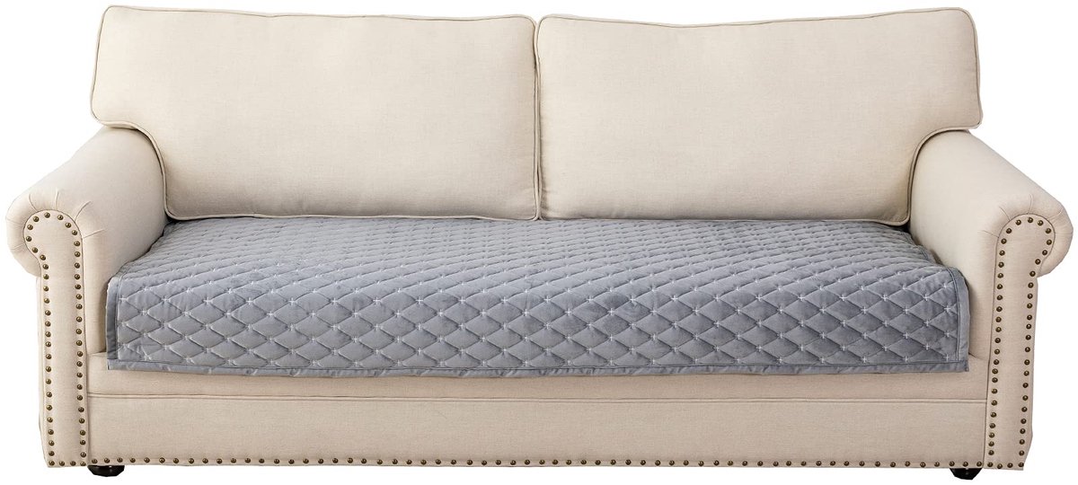 Ibenzoa Anti-slip Bankhoes, 3-zits, L-vorm, chaise longue, hoekbank, 2-zits, beschermhoes, woonkamer, stoel, honden huisdieren, lichtgrijs, 90 x 120 cm (slechts 1 stuk)