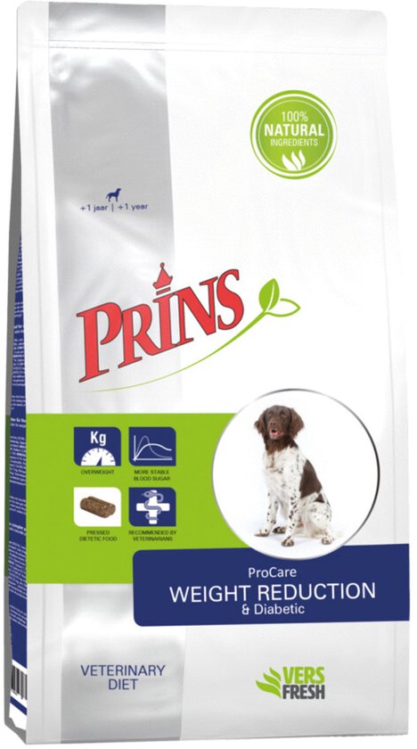 Prins Procare Pressed Veterinary Diet Weight Reduction & Diabetic - Hondenvoer - Gevogelte 12 kg