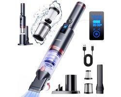 SmartAI H5 Handstofzuiger, 17000 Pa mini led-draadloze accu-handstofzuiger, 30 minuten duur, lichte accustofzuiger voor auto