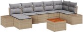 vidaXL - 8-delige - tuinset - met - kussens - in - beige - poly - rattan - en - acacia