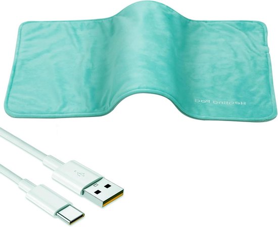 Draagbaar USB-verwarmingskussen 5 V wasbaar winterwarmtekussen grafeen-reisdeken 30 x 60 cm Handvoetwarmer warmtedeken voor rug- nek- schouder- en krampverlichting groen