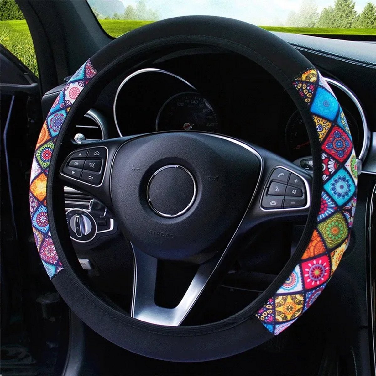 Stuurhoes Auto Universeel - Mandala Design - Kasey Products – foto 3