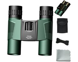 10x25 Compacte Verrekijker – Lichtgewicht Mini Pocket Reisverrekijker voor Volwassenen en Kinderen – Opvouwbare Verrekijker voor Vogels Kijken, Wandelen, Jacht en Outdoor Activiteiten