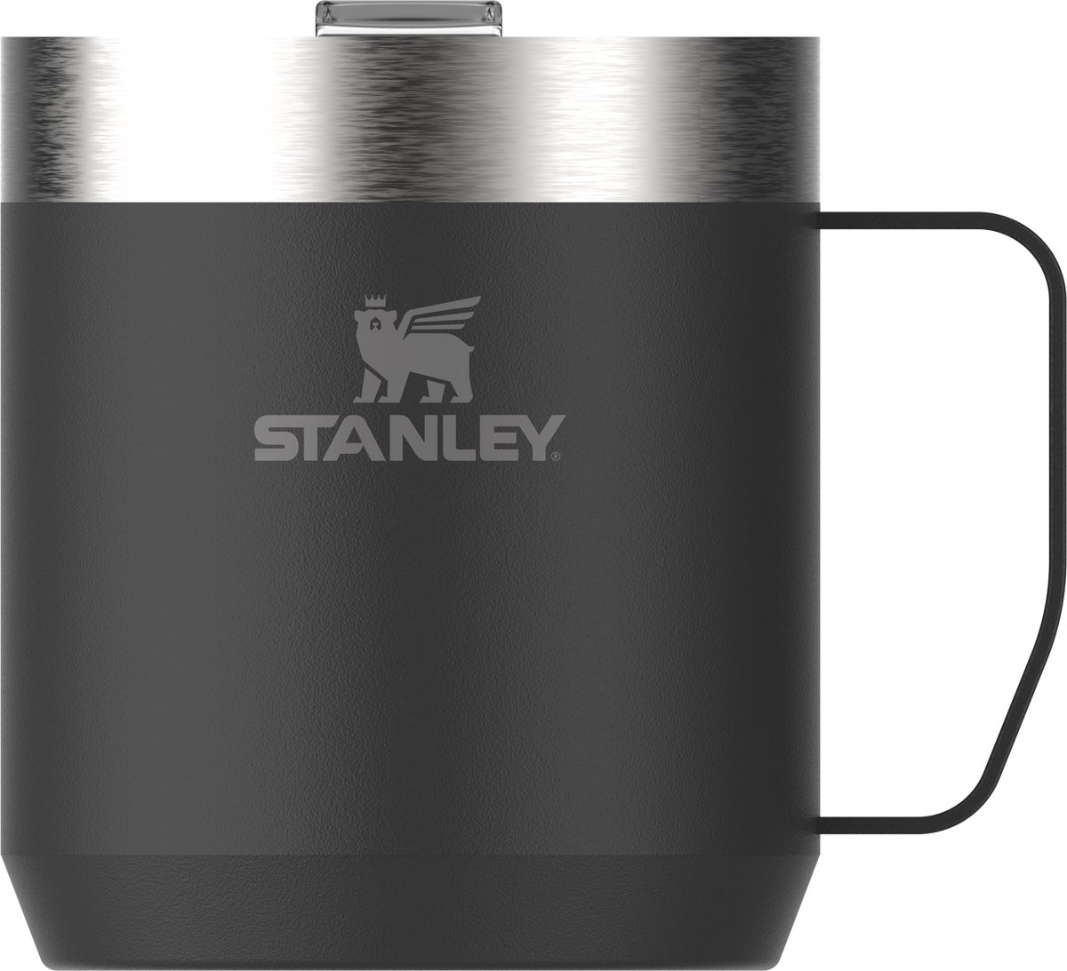 Stanley Classic Legendary Camp Mug 350 ml - Houdt 1.5 Uur Warm - Vacuüm Geïsoleerde Camping Mok - BPA-Vrij - Vaatwasserbestendig - Roestvrijstalen Thermosbeker - Matte Black