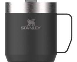 Stanley Classic Legendary Camp Mug 350 ml - Houdt 1.5 Uur Warm - Vacuüm Geïsoleerde Camping Mok - BPA-Vrij - Vaatwasserbestendig - Roestvrijstalen Thermosbeker - Matte Black
