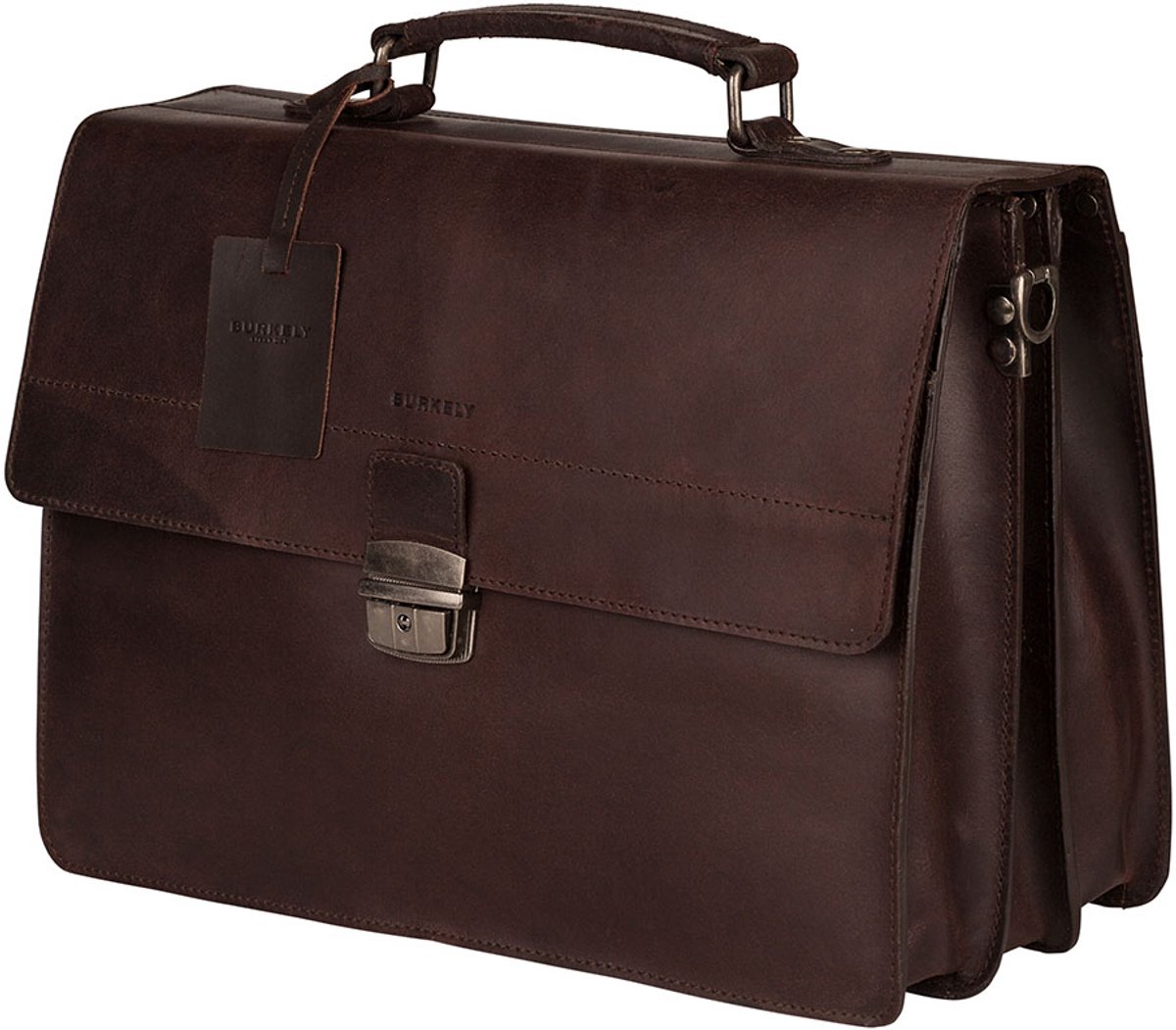 BURKELY Vintage Dean Briefcase Aktetas - 15 inch Laptoptas - Bruin