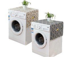 Stofhoes Koelkast en Wasmachine - Set van 2 Stofhoezen van Katoen - Met Opbergzak - 130x55cm