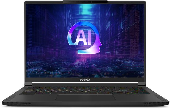 MSI Stealth A16 AI+ A3XWIG-016NL - Laptop - 16" - 2560 x 1600 @ 240 Hz - AMD Ryzen AI 9 HX 370 - 32 GB DDR5 - 2 TB SSD - NVIDIA GeForce RTX 5080 - Wi-Fi 7 - Windows 11 Home - Qwerty - Zwart