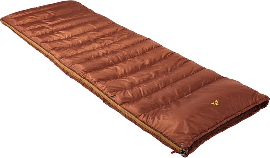 Sac de couchage VAUDE Alpsee 400 DWN - terra - 1 422 kg - 185, 220 x 77 x 77 cm - conception de couverture pour un espace confortable pour les jambes - fermeture éclair à clapet (peut être utilisée comme couverture)