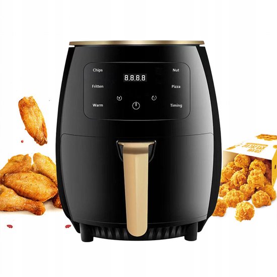4,5L Airfryer 2400W met LED-touchscreen Zwart - 4,5L - €48,99