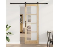 vidaXL - Schuifdeur - met - Hardware - Set - 73,5x211 - cm - Massief - Vurenhout