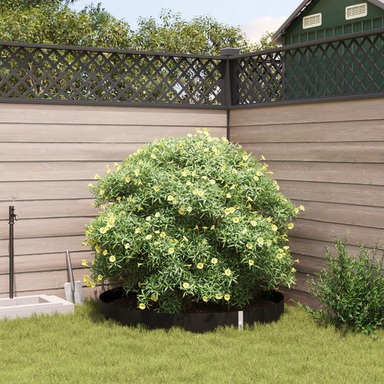 vidaXL - Wortelbegrenzer - met - metalen - strip - 0,7 - x - 15 - m - Polyetheen - Zwart — afbeelding 2