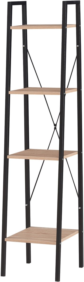 Luxury4Home ALTE R1 Serie - Boekenkast - Loftstijl - Zwart Metalen Frame - Dąb Sonoma Planken