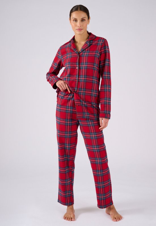 Damart - Pyjama en flanelle de Katoen imprimé - Femme - Rouge - 54-56 (XXL)