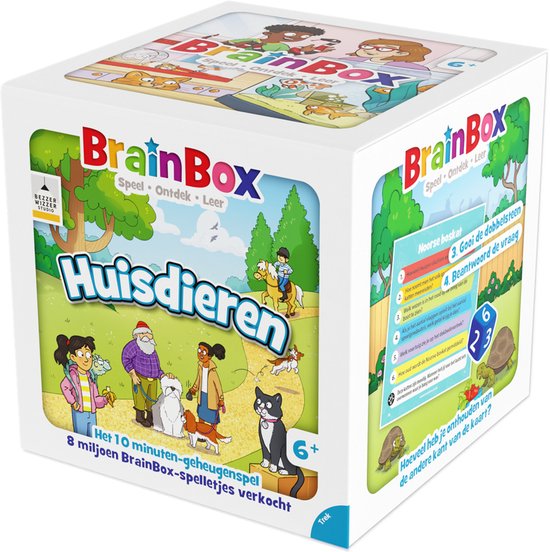BrainBox Huisdieren – Kinderspel en geheugenspel – Educatief kaartspel voor 1+ spelers – Vanaf 6 jaar – Speelduur 10 minuten