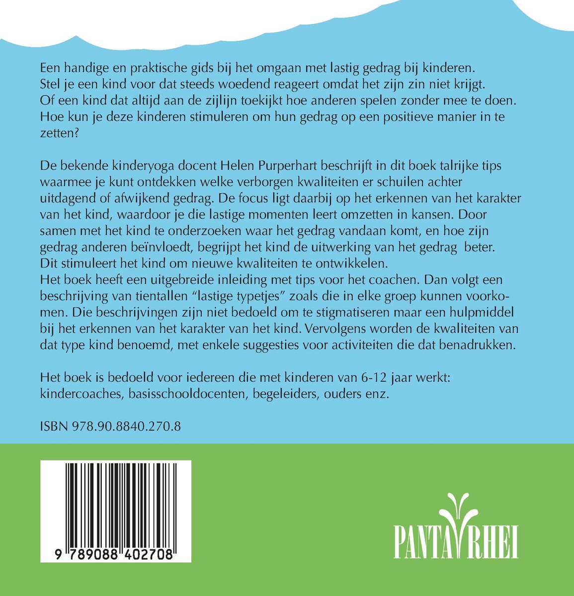 Achterkant van het boek met tekst en ISBN.