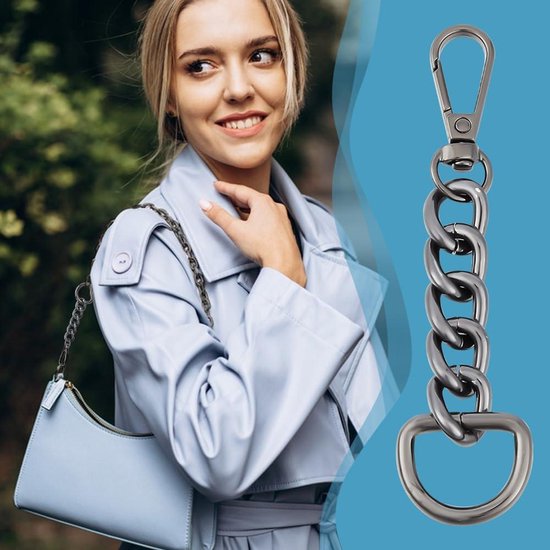 Tas ketting 2 stuks draagtas met verlengketting crossbody tas metalen schouderriem ketting clutch tas vervanging met doe-het-zelf ketting accessoires ketting riem, Goud, 2 pieces-Total 12cm