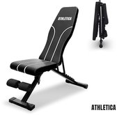 Athletica Fitnessbank - Tot 300KG - Verstelbaar en inklapbaar - Geen montage nodig - Licht en robuust - Halterbank