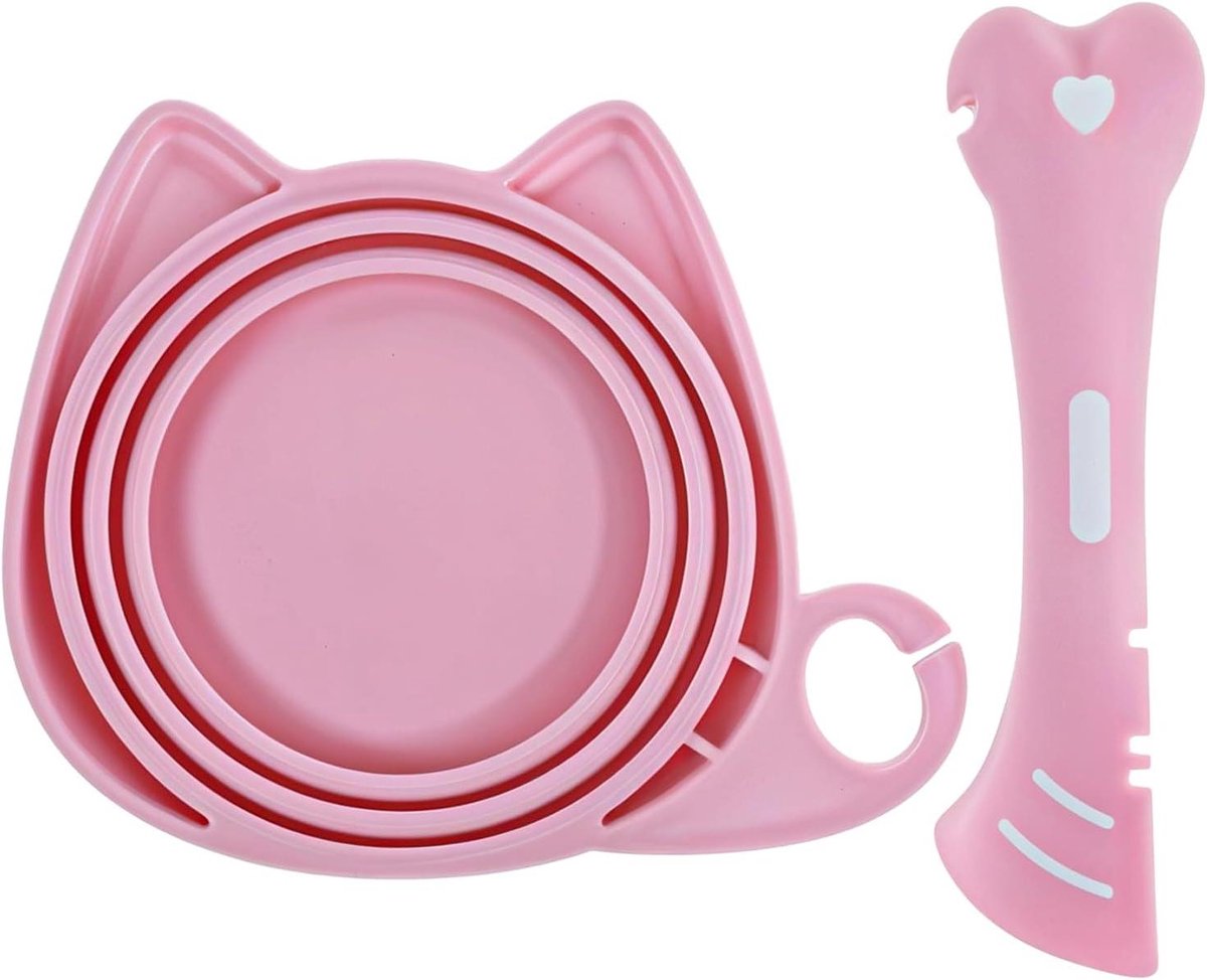 Siliconen kattenvoer lepel en dekselhoezen – 2 stuks | Multifunctionele lepel voor nat kattenvoer | Hond en katten eten spatel