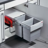 Hailo Tandem-Rb Inbouw Prullenbak - 2 x 20 l - Grijs