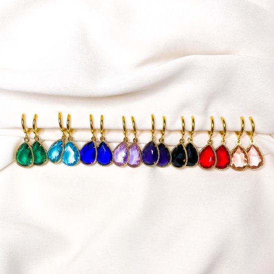 Petite Goutte - Goutte - VIOLET - Boucle d'oreille à clip - boucle d'oreille sans piercing - Boucle d'oreille à clip - Boucles d'oreilles à clip - Fausse boucle d'oreille - Boucle d'oreille à clip