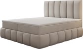 Bol.com Meuba Home - Bali Boxspring - Beige - 180x200 - Cremona Stof - Met topper 8cm aanbieding