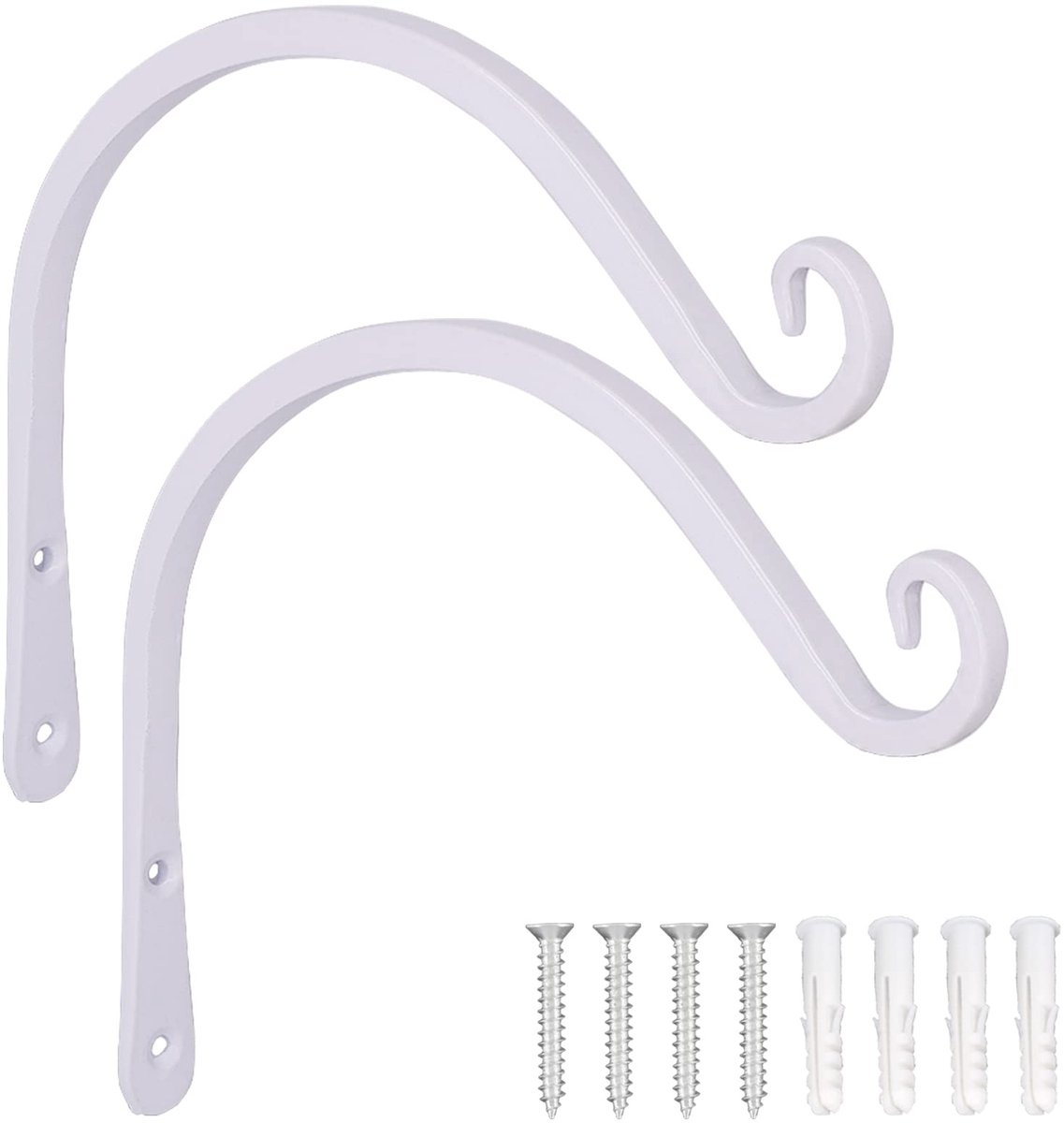 Ibenzoa® Stijlvolle IJzeren Wandhaakset voor Planten en Decoratie – 2 Stuks, Wit, 20 cm